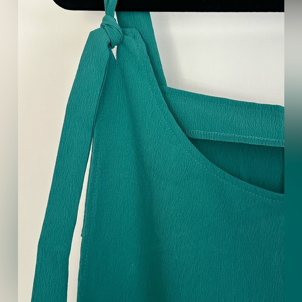 Emerald Green Jumpsuit | Adjustable Straps | Pockets | Size 1X - Picture 6 of 11